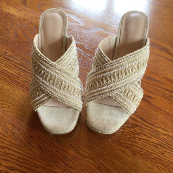 Kelly & Katie Issoa Natural Jute Wedge Sandals sz 7 - Picture 5 of 6